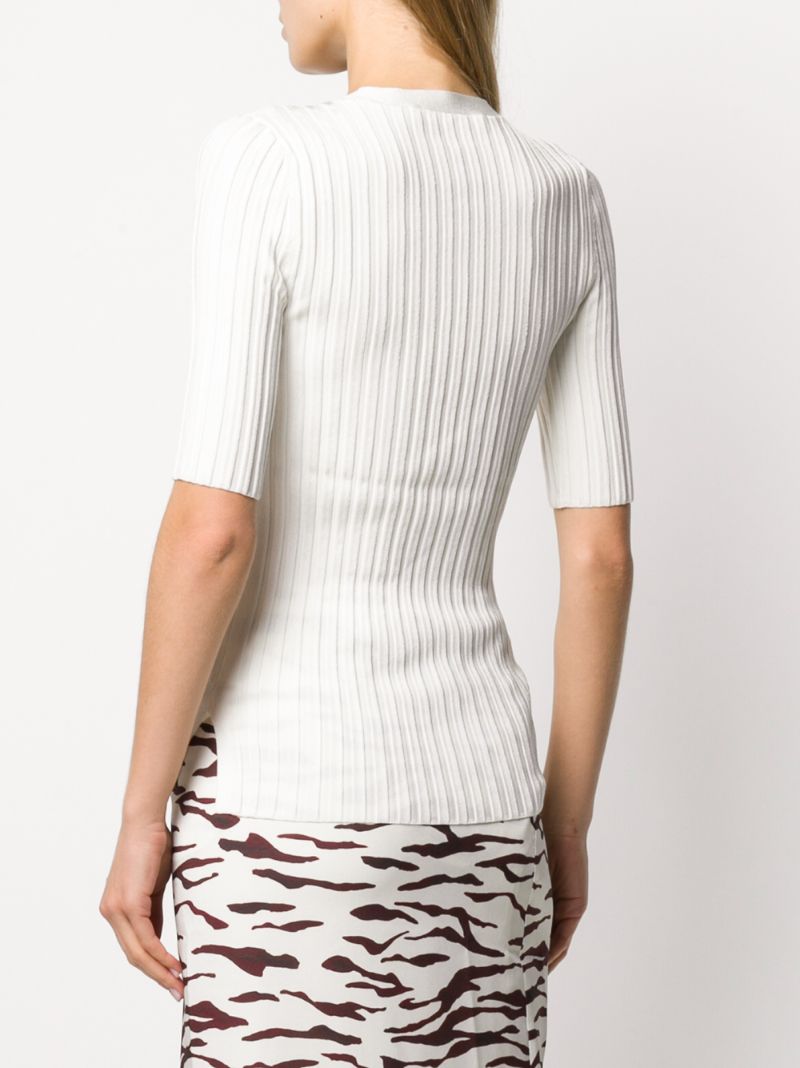 Shop Veronica Beard Dillon Ribbed Top In White