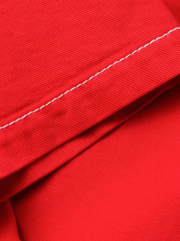 【関税&送料込】Off White Dress Off-White Denim Shirt Dress | Red | FARFETCH