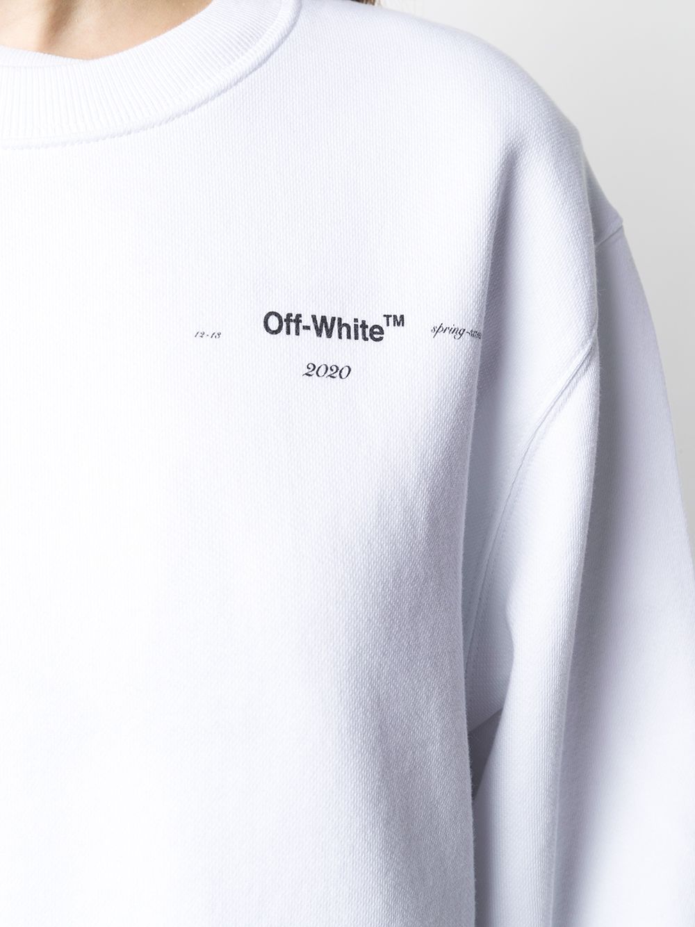 фото Off-white укороченный топ с круглым вырезом