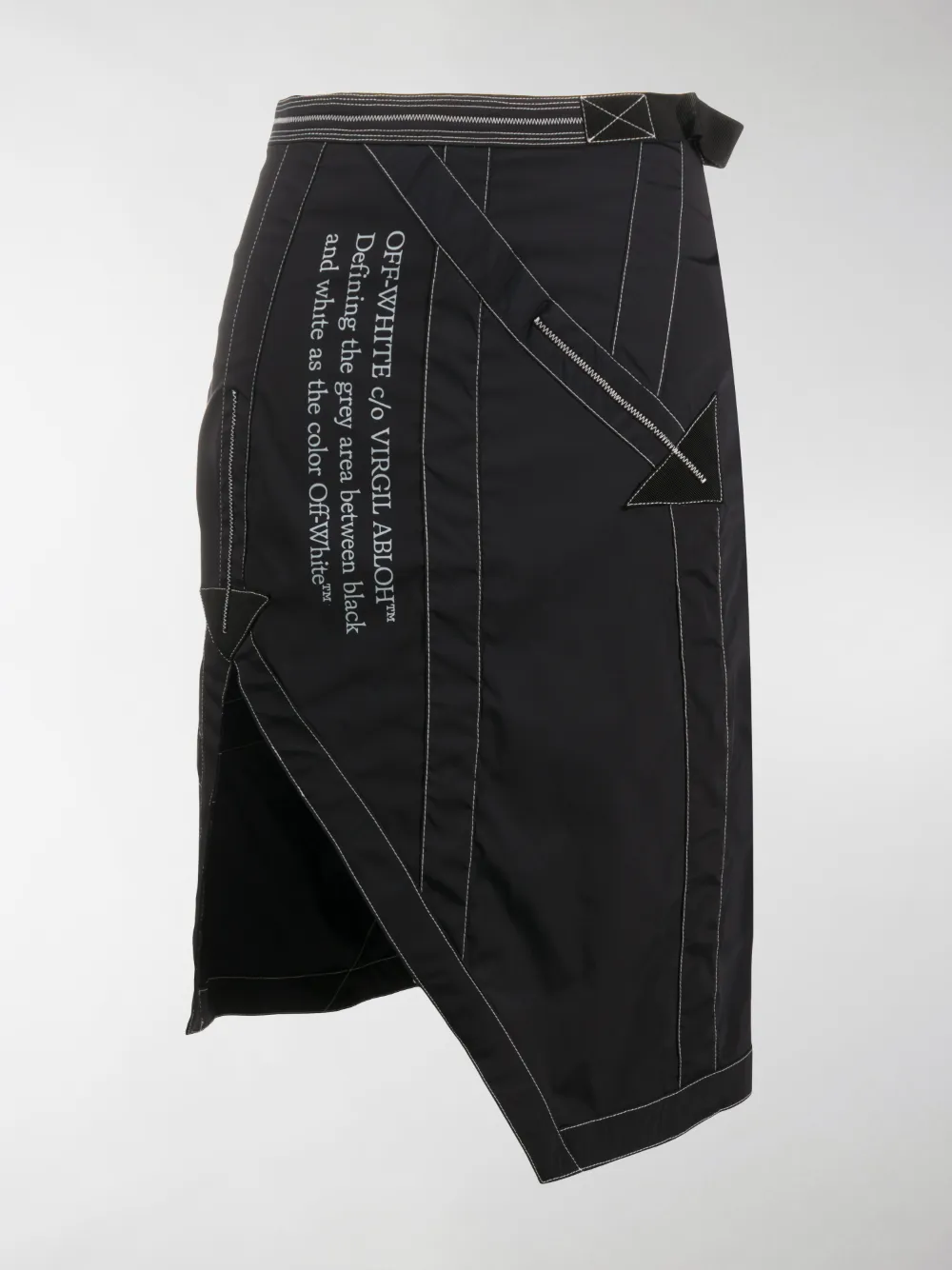 OFF-WHITE SIDE-VENT ASYMMETRIC SKIRT,OWCC088S20FAB002100114749906