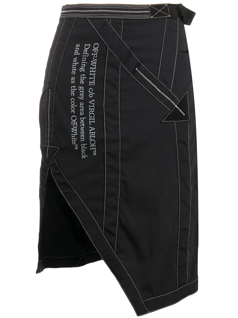 OFF-WHITE SIDE-VENT ASYMMETRIC SKIRT,14749906