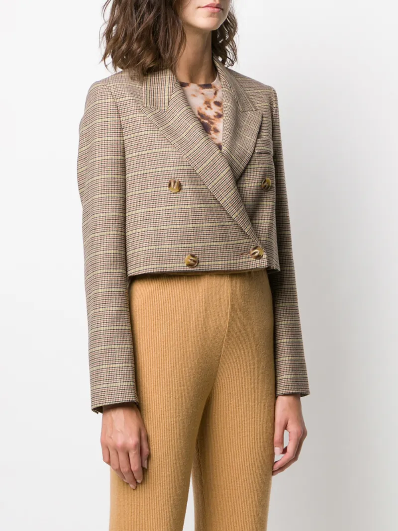 NANUSHKA DOUBLE-BREASTED CROPPED BLAZER
