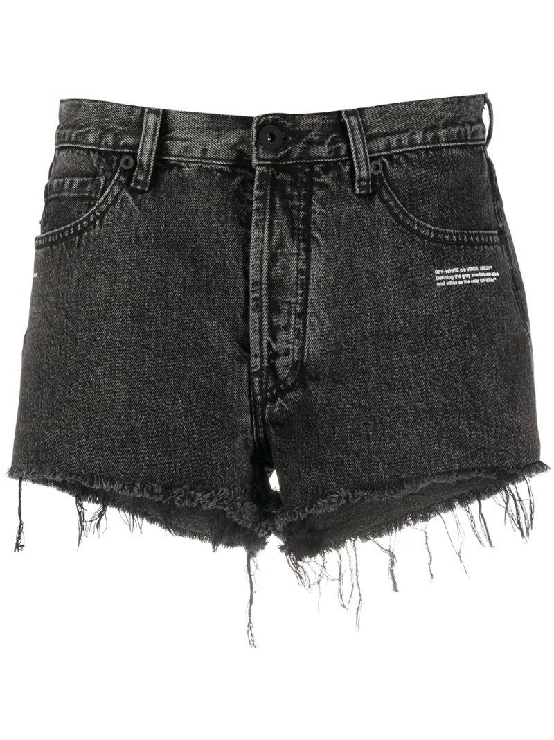 white frayed jean shorts