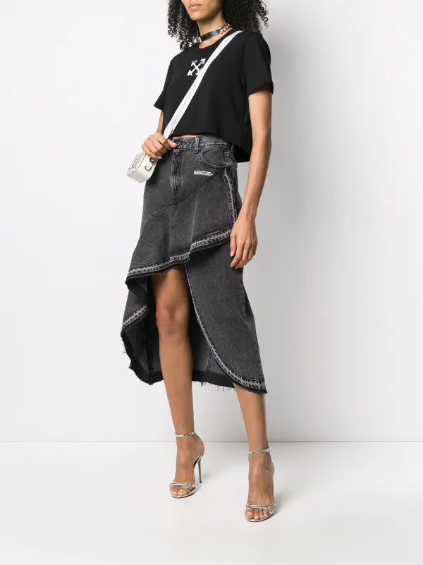 asymmetrical skirt denim