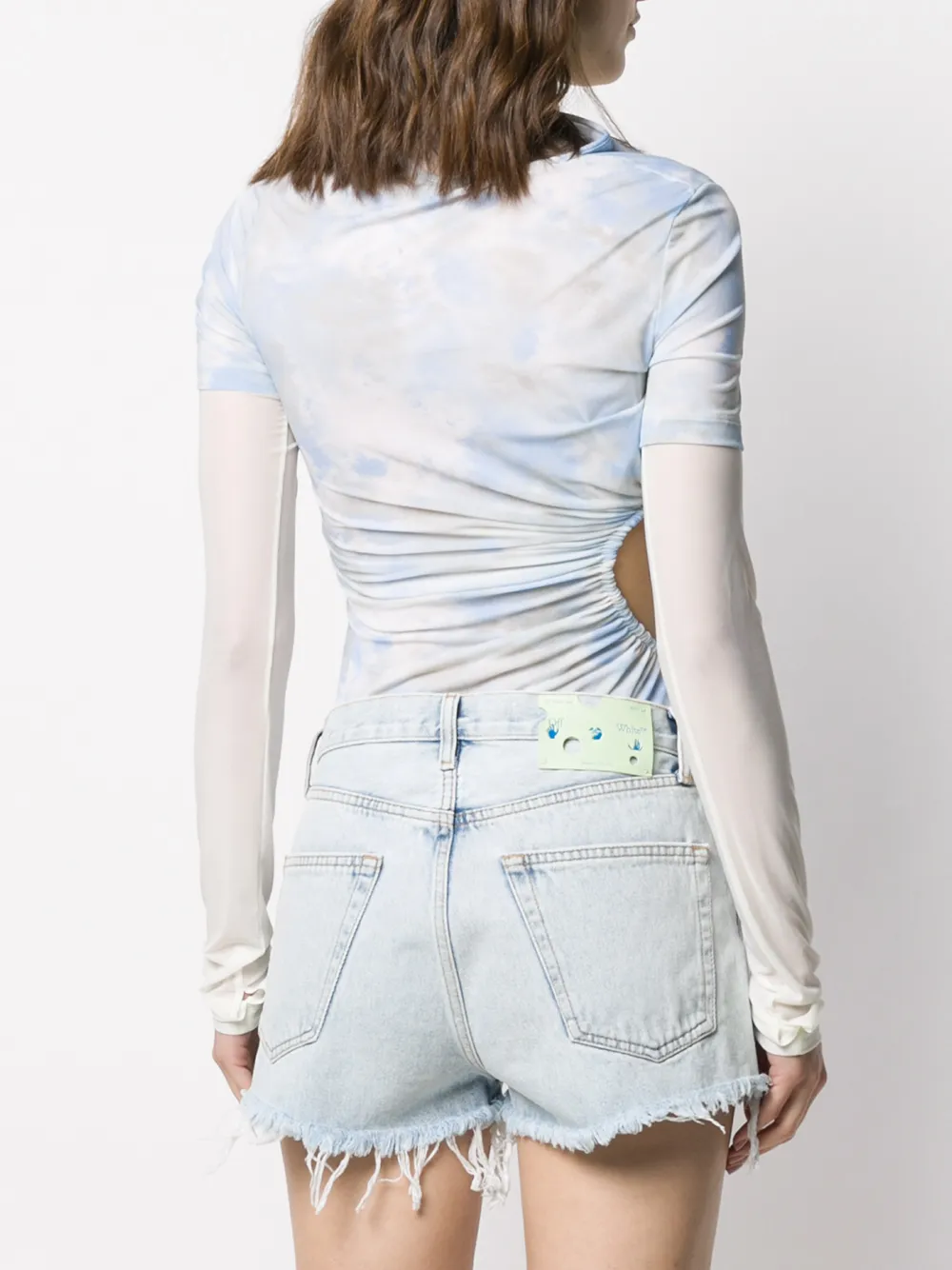 Off-White Bodysuit met tie-dye print Blauw