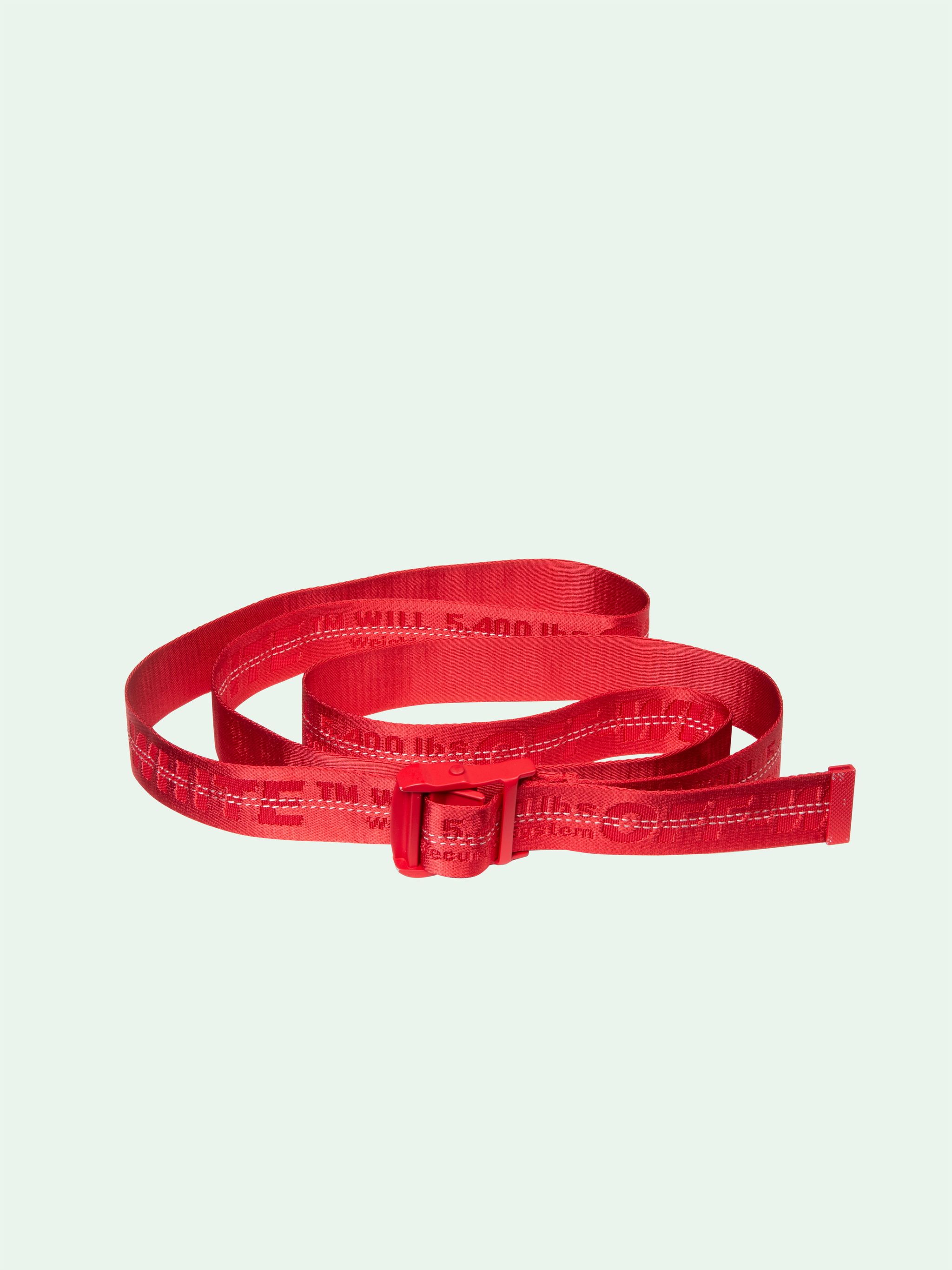 off white red and white belt