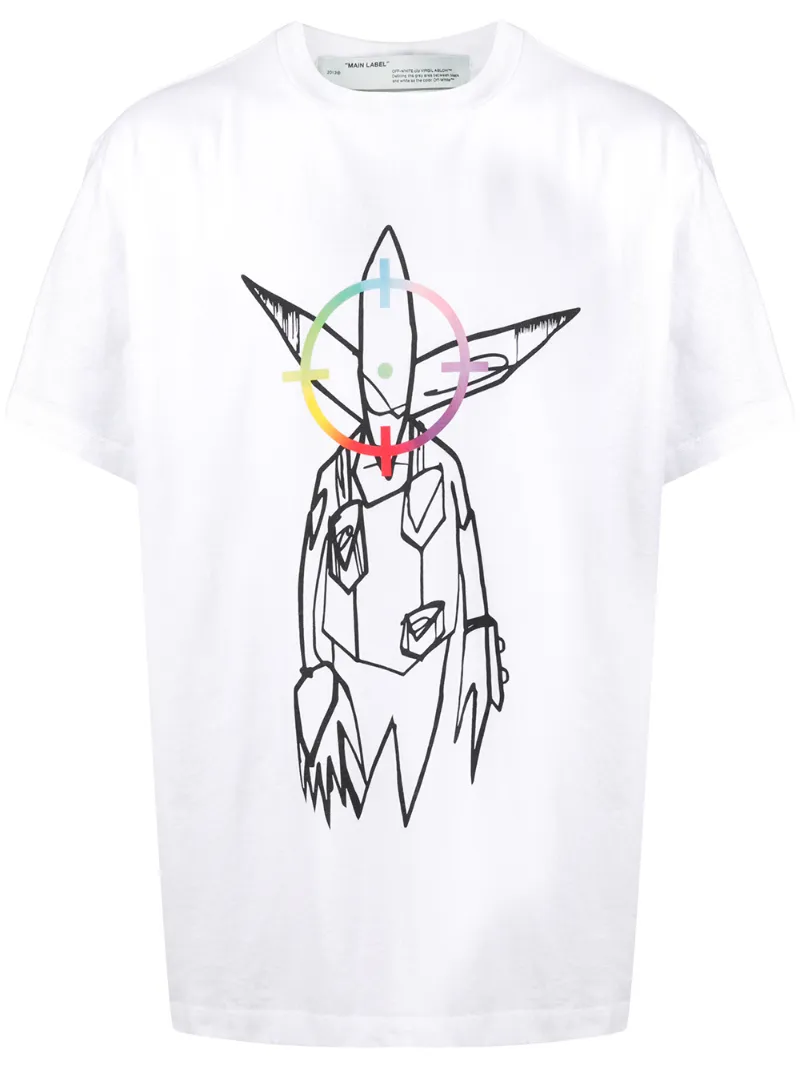 OFF-WHITE T-SHIRT MIT "FUTURA ALIEN"-PRINT