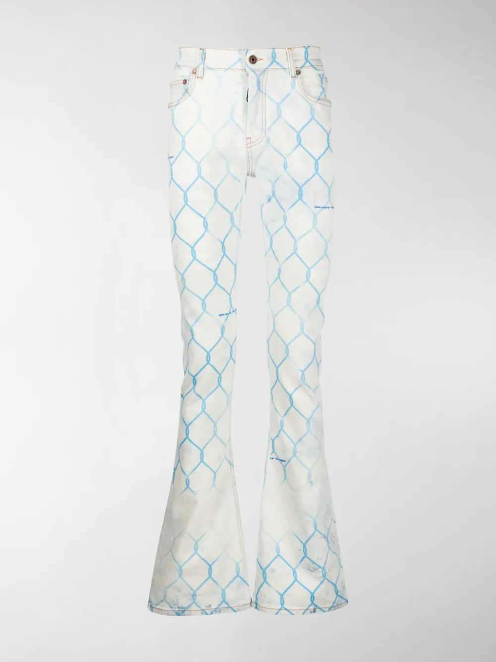 OFF-WHITE FENCE PRINT STACKED JEANS,OMYA059S20H41030713114750708