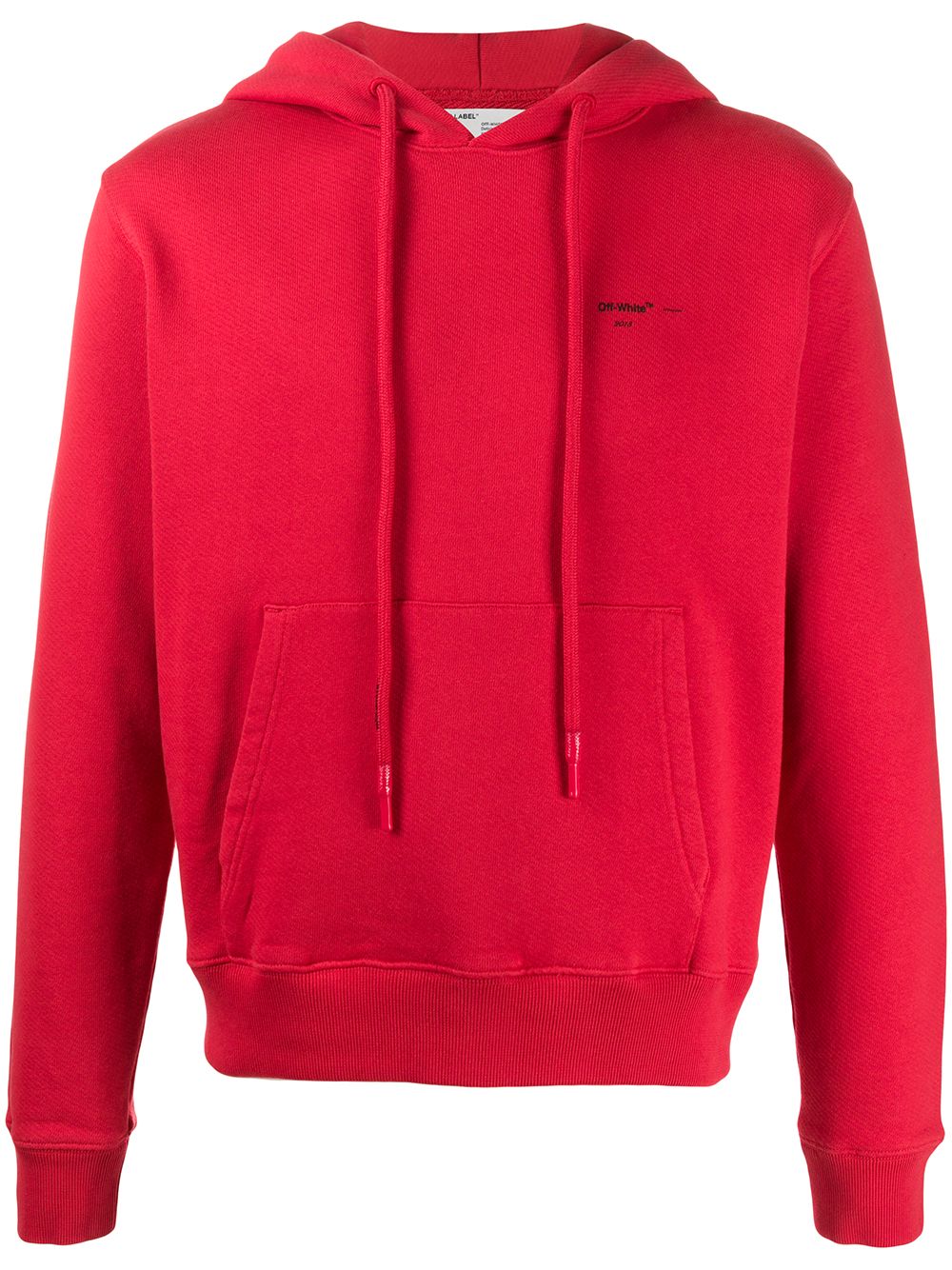 off white red and white hoodie