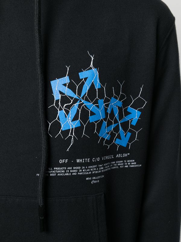 off white blue arrow hoodie