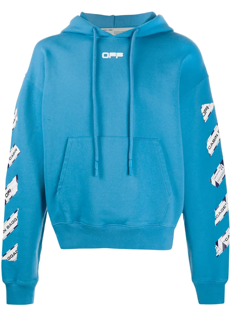 OFF-WHITE AIRPORT TAPE PRINT HOODIE