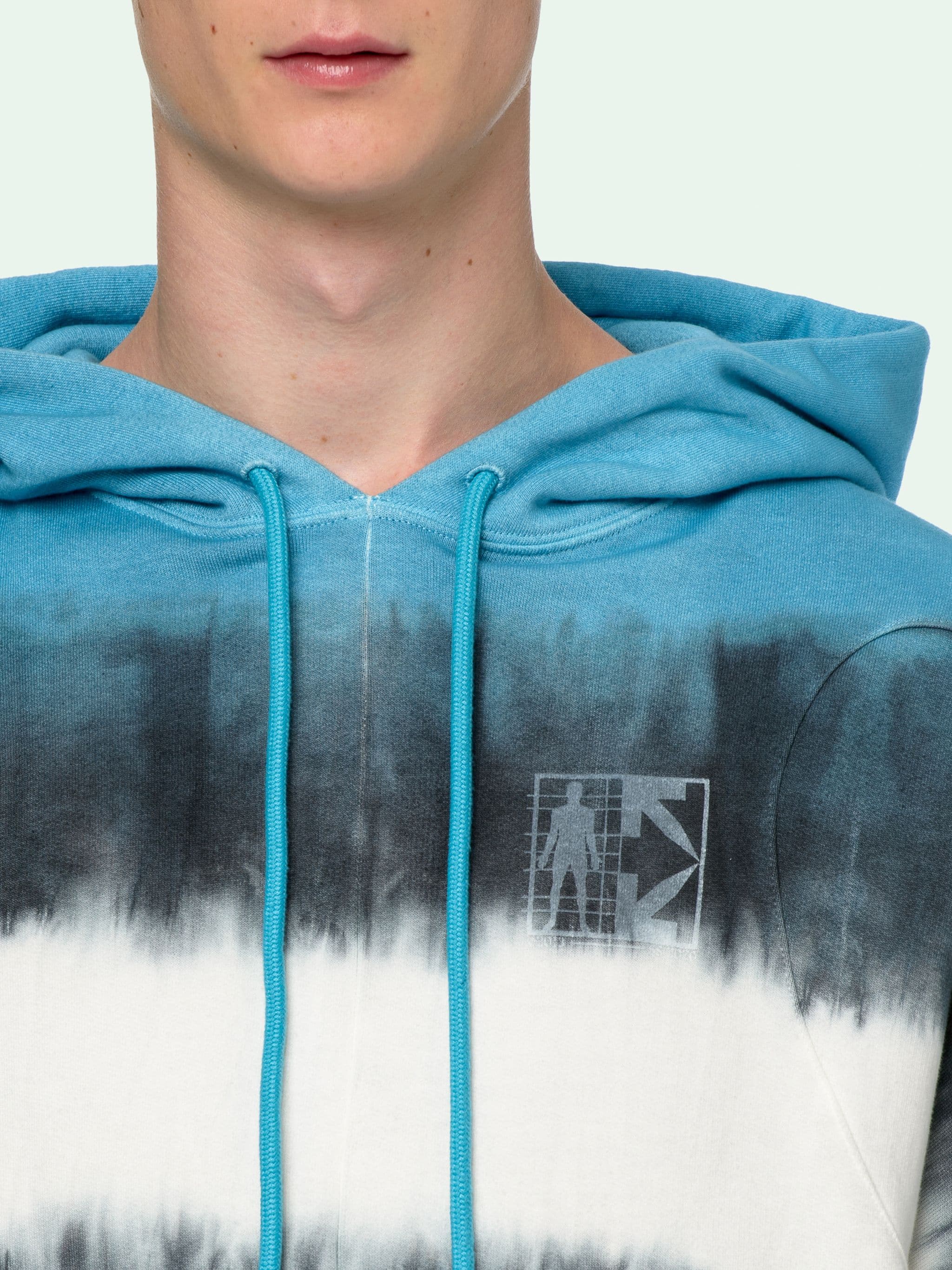 off white blue tie dye hoodie