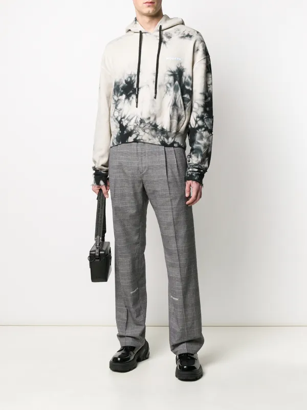 Off White Tie Dye Effect Hoodie Off White Tie Dye Effect Hoodie
