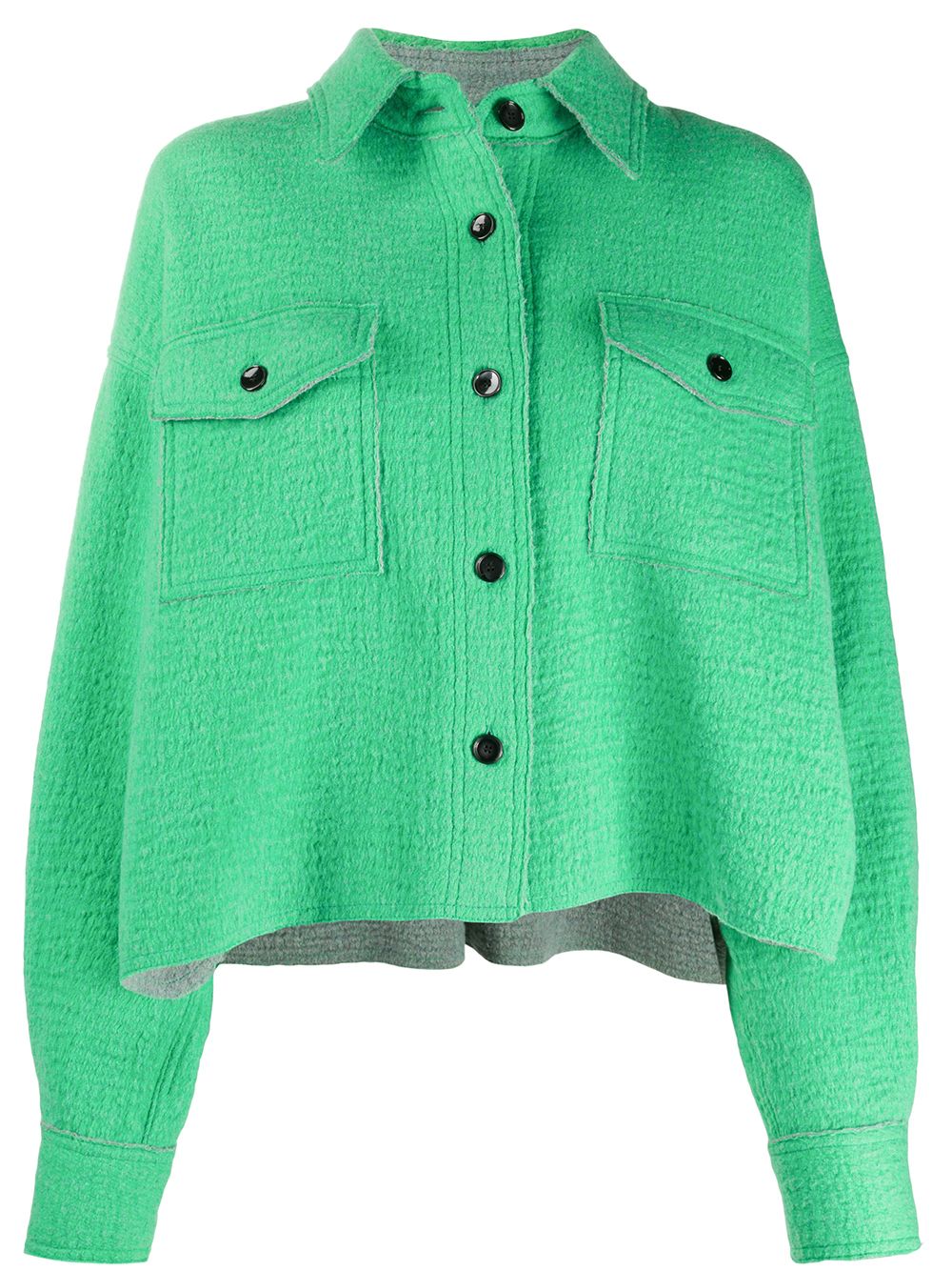 Isabel Marant Dennao Cropped Jacket In Green