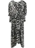 ISABEL MARANT Filao zebra-print twisted-waist dress - Black