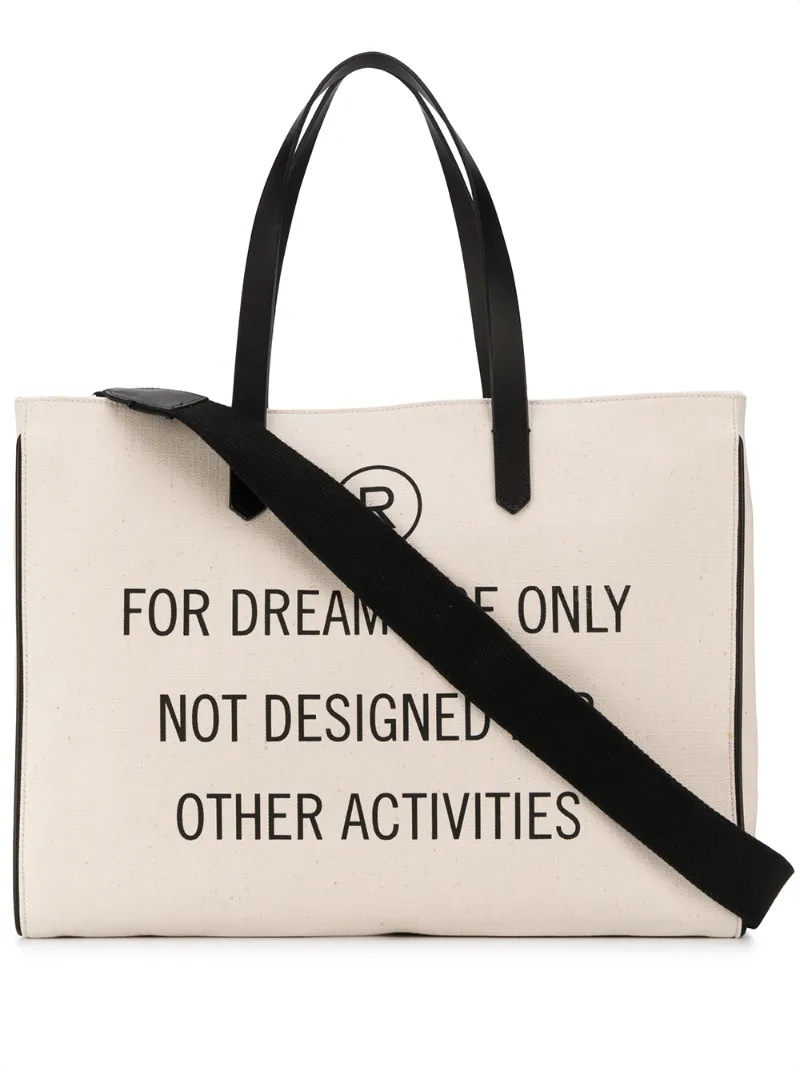 GOLDEN GOOSE SLOGAN PRINT CANVAS TOTE
