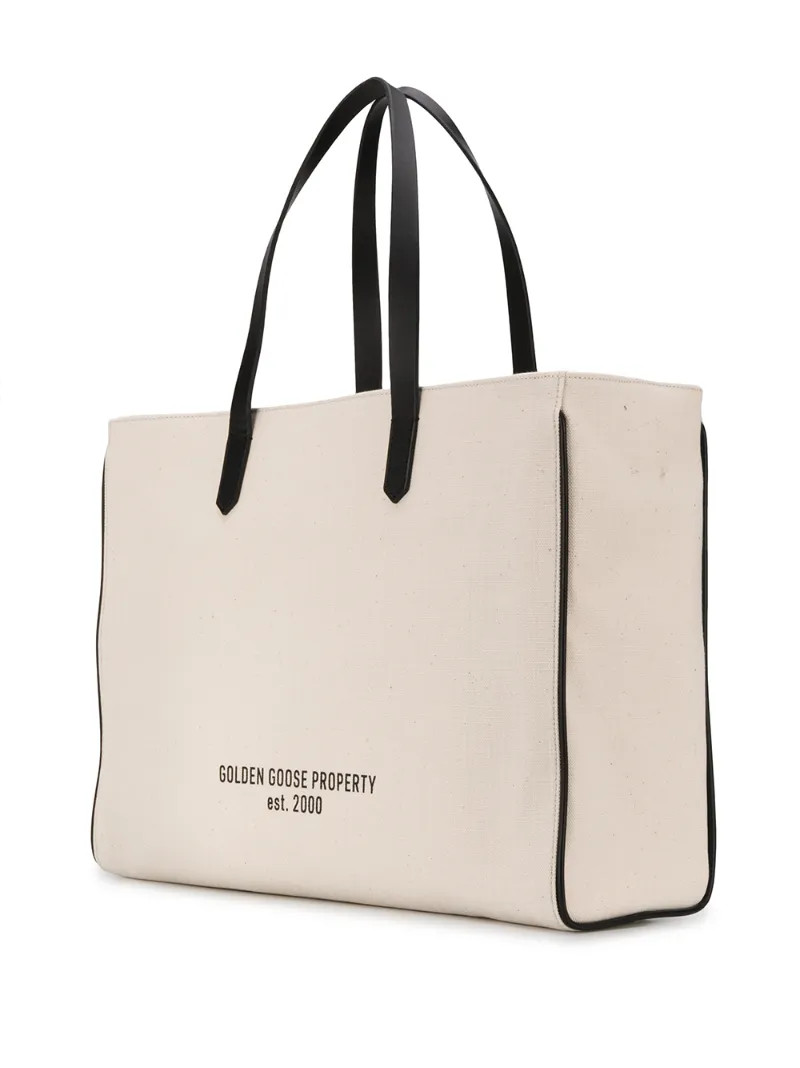 GOLDEN GOOSE SLOGAN PRINT CANVAS TOTE