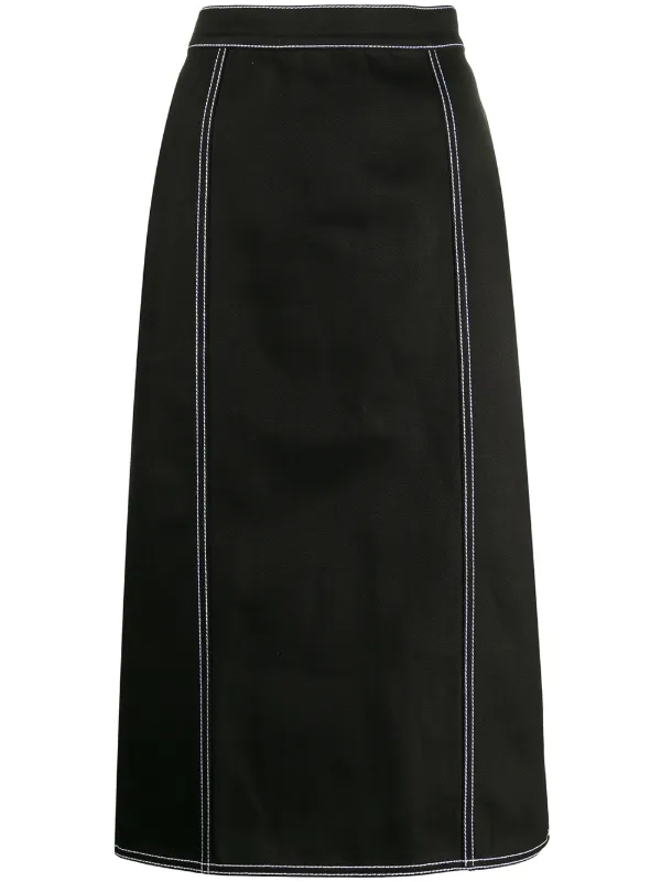 black skirt with white stitching