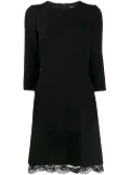 Dolce & Gabbana lace-trim wool minidress - Black