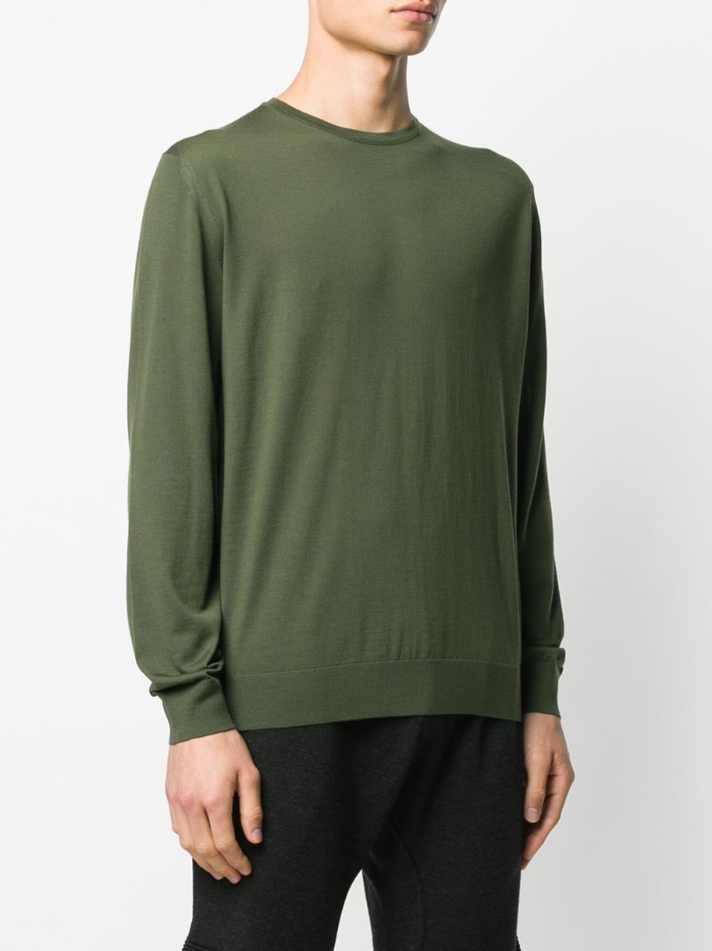 Shop Prada Round Neck Jumper In Green