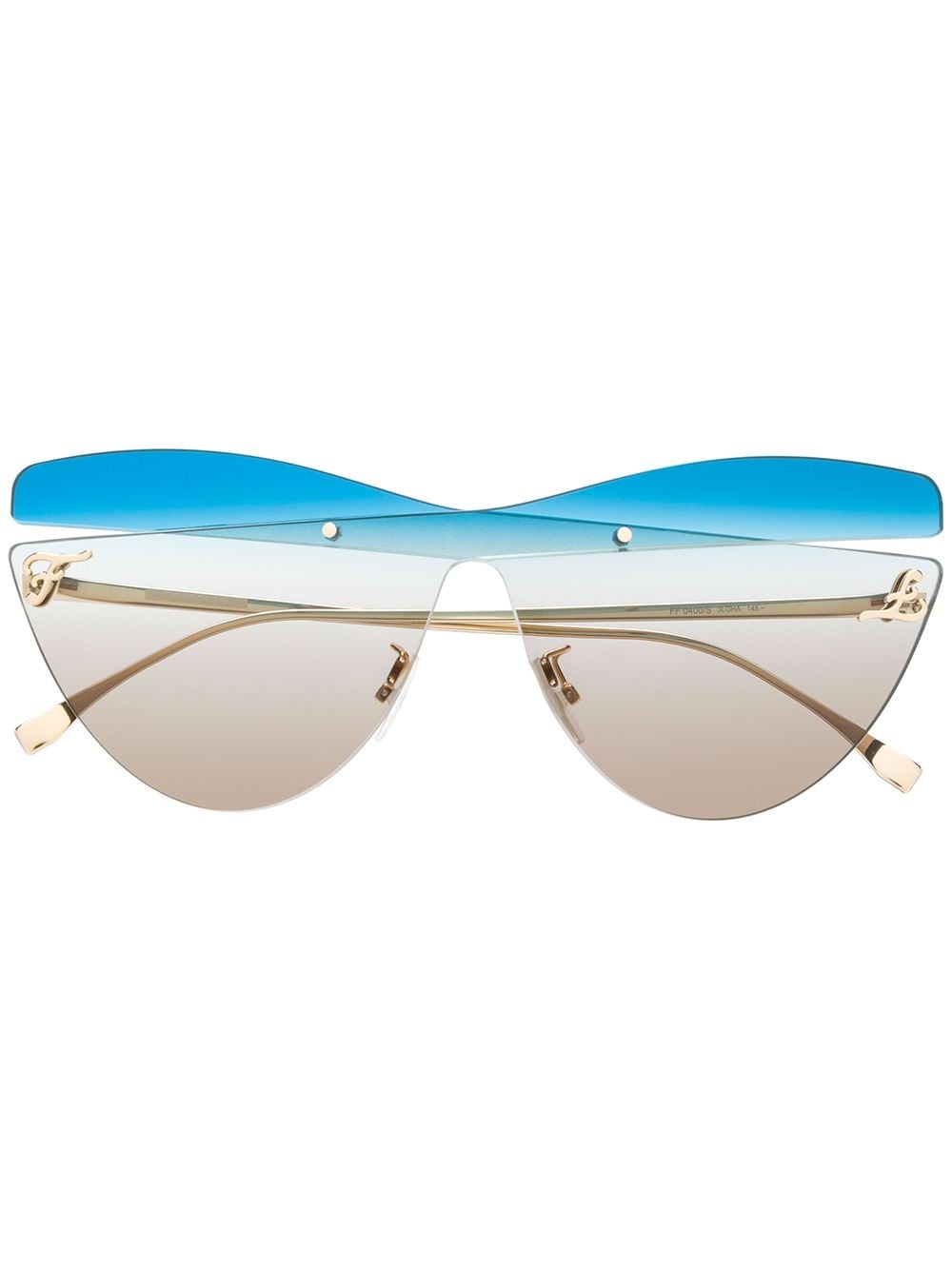 фото Fendi eyewear солнцезащитные очки в массивной оправе