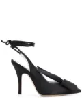 The Attico ankle-wrap satin pumps - Black