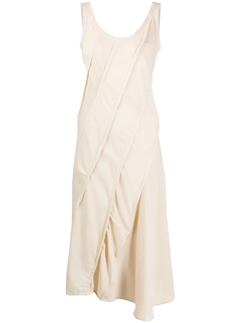 Acne Studios Diagonal Panelled Dress In Neutrals