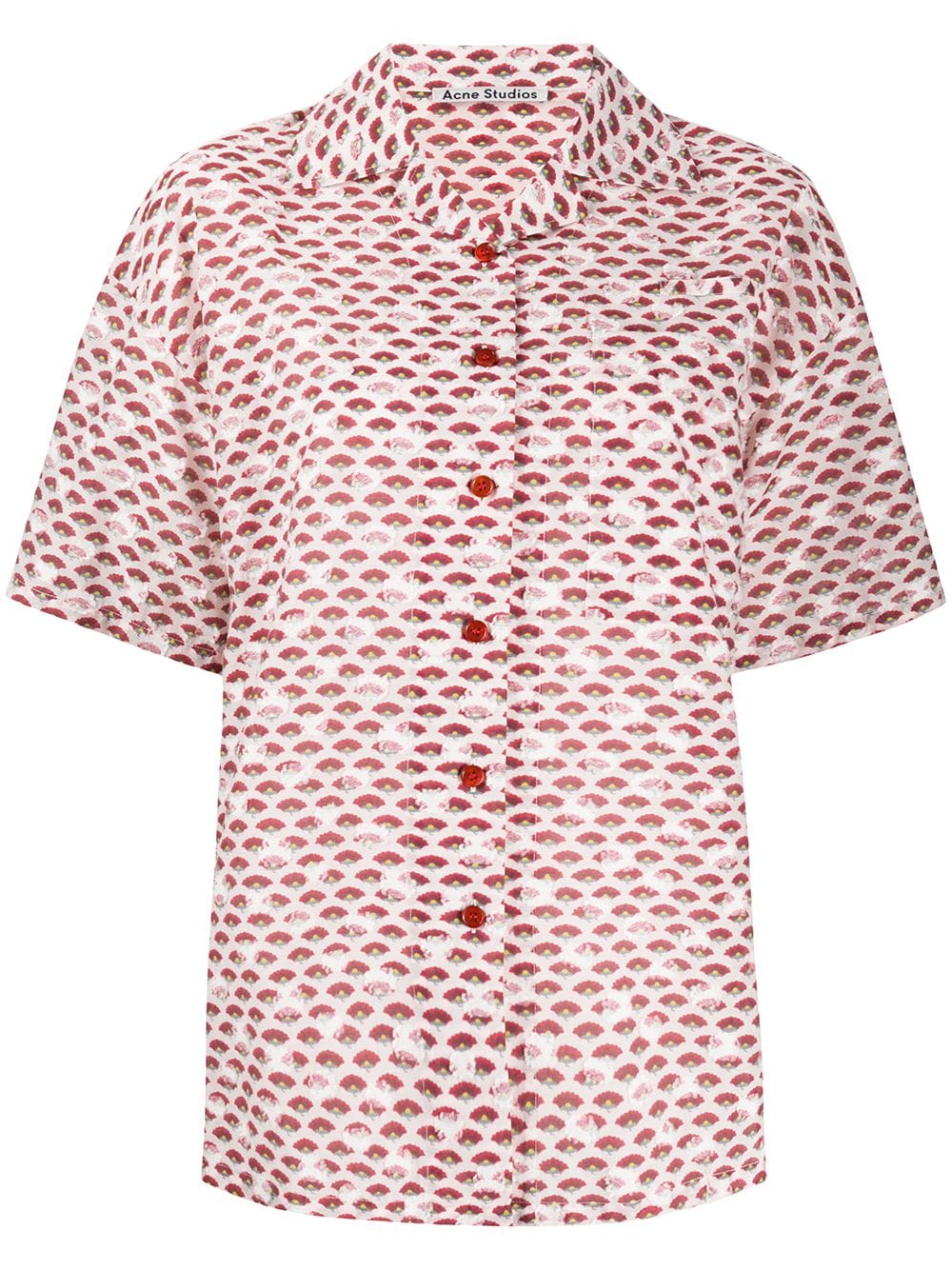 Shop Acne Studios Fil-coupé Short-sleeved Shirt In Pink