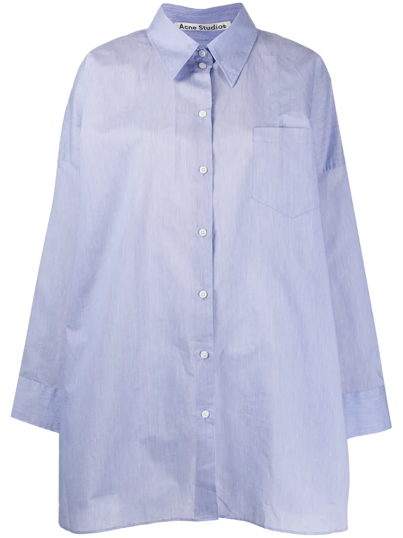 Acne Studios Oversized Cotton-blend Poplin Shirt In Blue | ModeSens