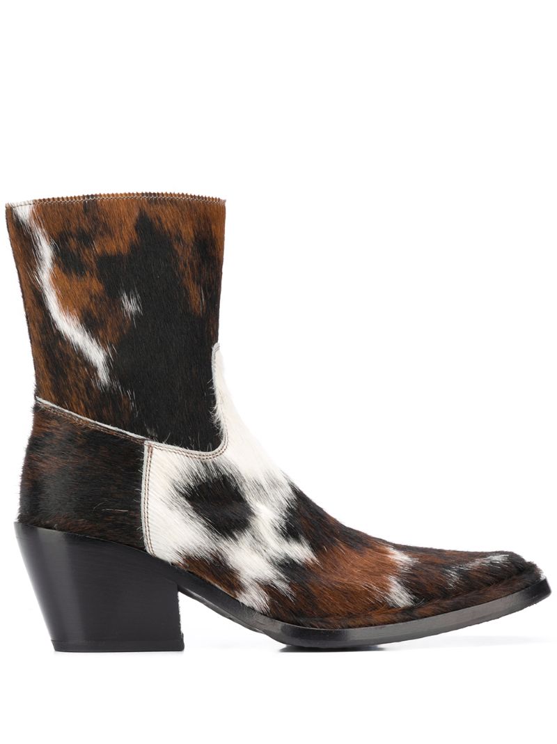 acne studios calf hair boots