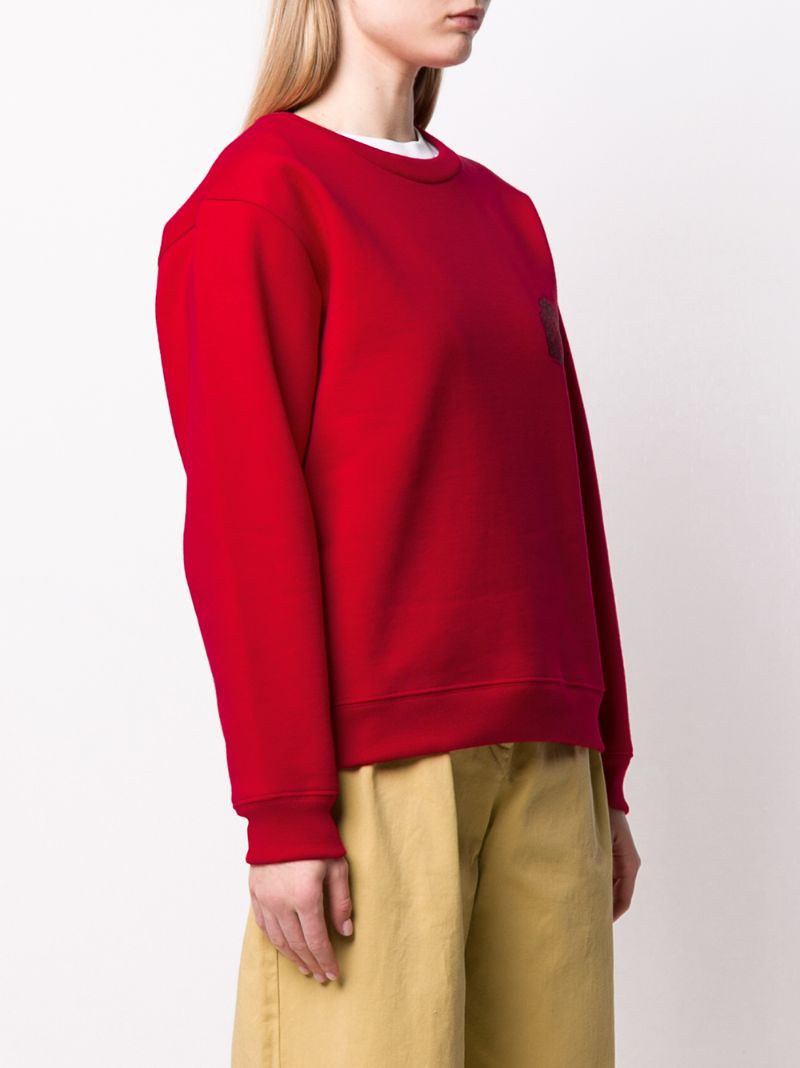 Shop Acne Studios Headquarter-print Sweatshirt In Red