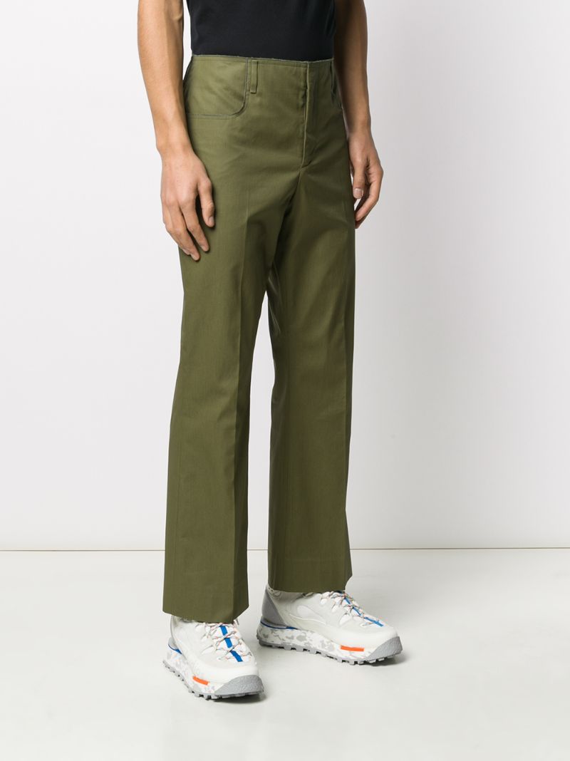 Shop Acne Studios Straight-leg Trousers In Green