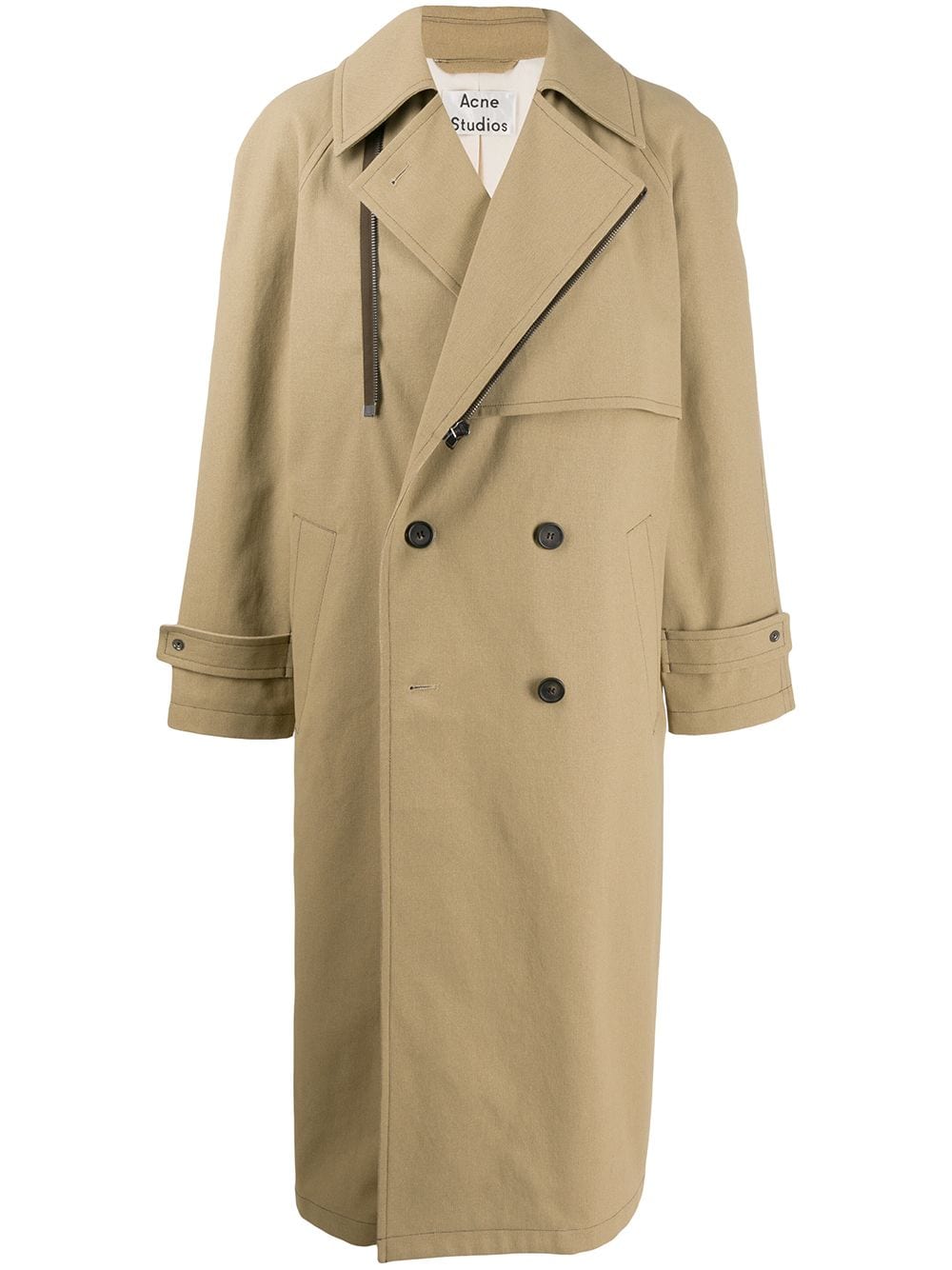 Acne Studios Storm Flap Oversized-fit Trench Coat In Neutrals