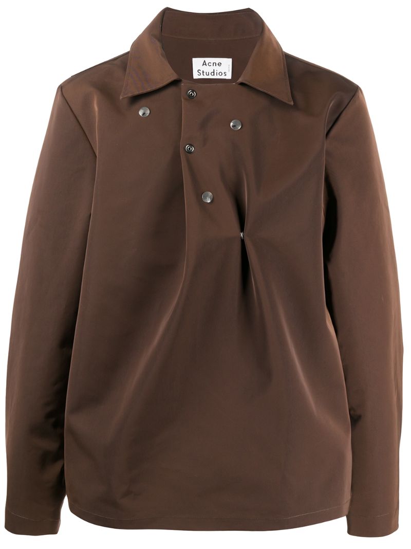 Acne Studios Snap-button Lightweight Jacket In Brown