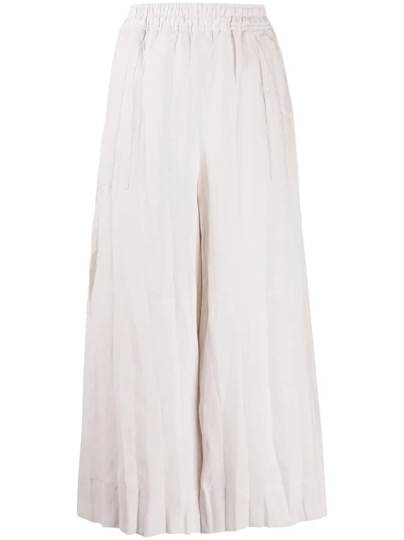 Acne Studios Crinkle-effect Pleated Pants In White In Neutrals