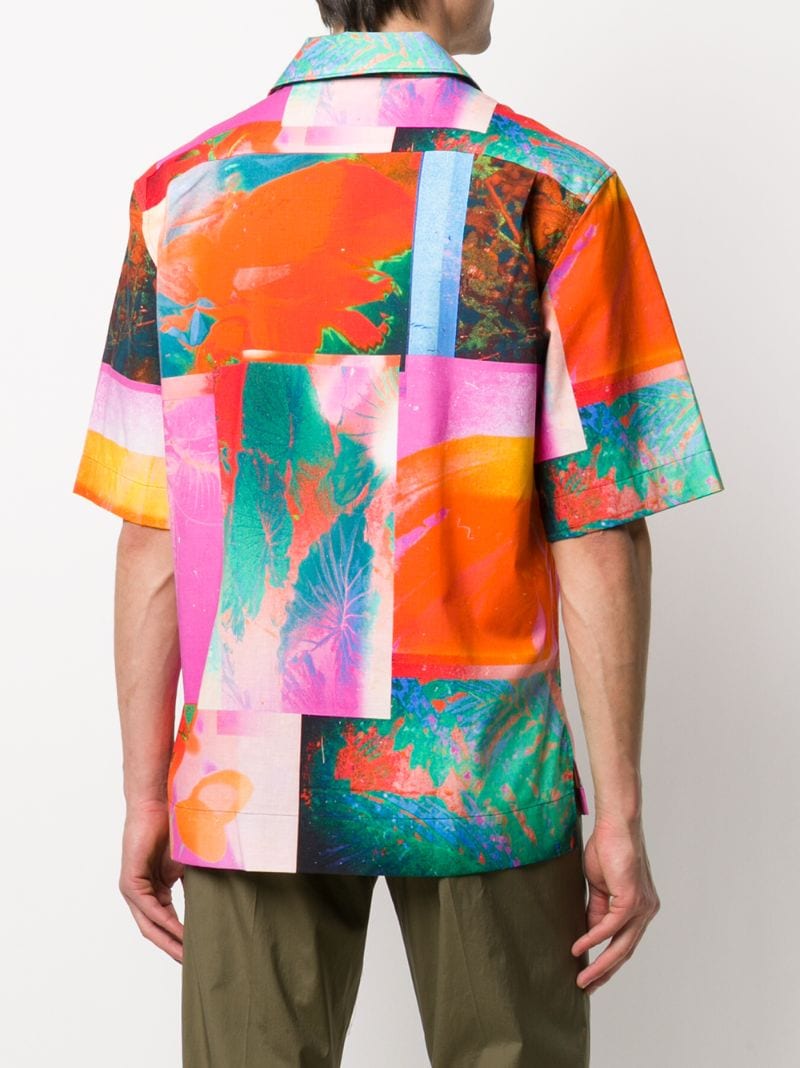 Shop Acne Studios Botanical-print Short-sleeve Shirt In Pink