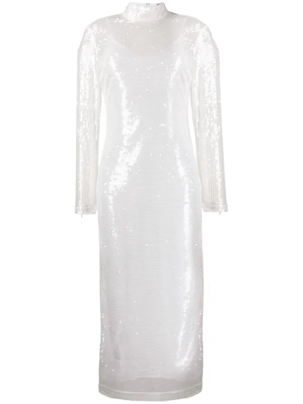 Staud white sequin dress clearance
