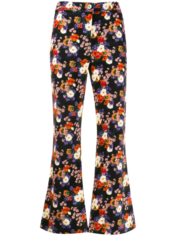 floral flared trousers