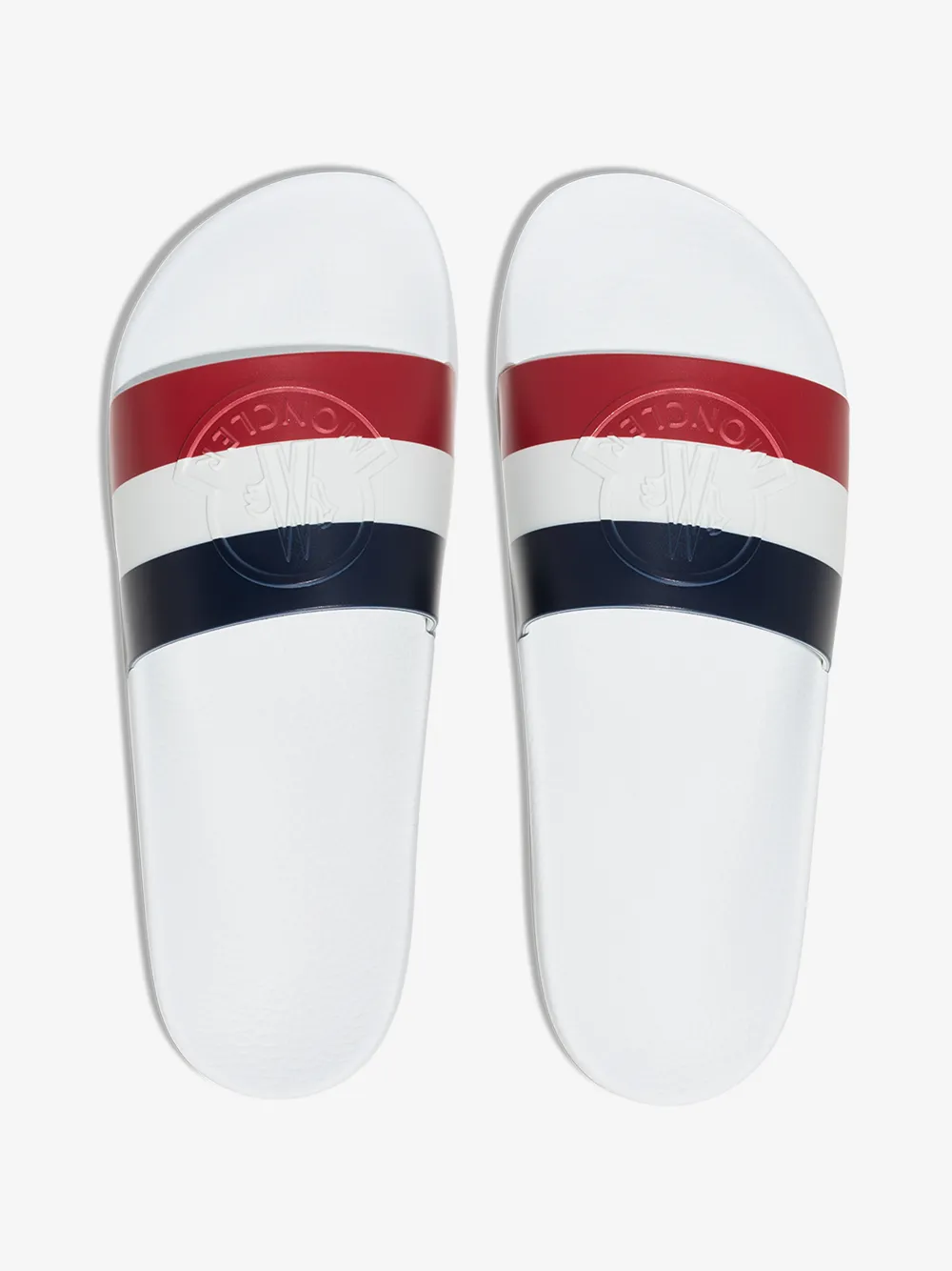 MONCLER MONCLER WHITE BASILE TRICOLORE SANDALS,F109A4C7000001A4914754627