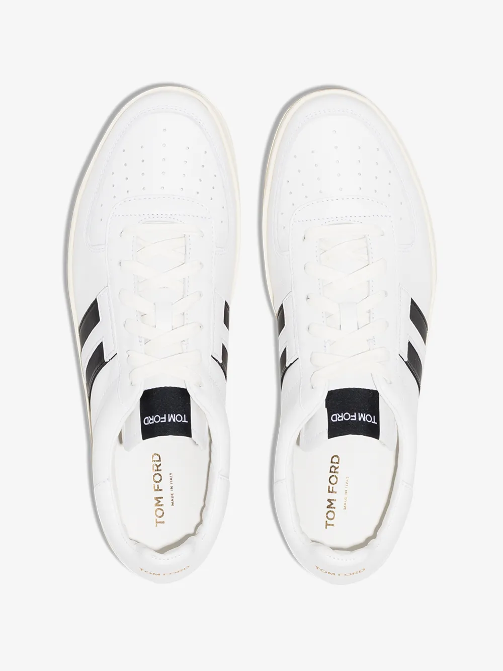 TOM FORD WHITE WARWICK LEATHER TENNIS SNEAKERS,J1232TLCL07414754629