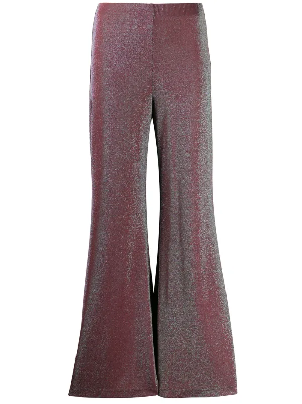metallic flared trousers