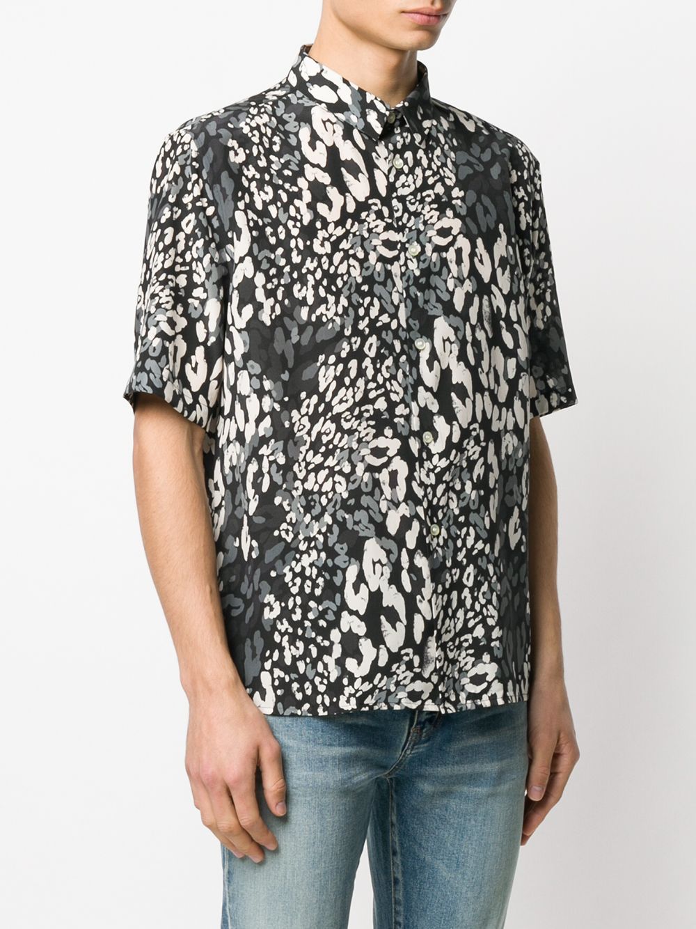 Saint Laurent Leopard Print short-sleeved Shirt - Farfetch