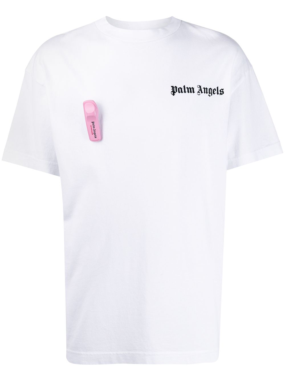 Shop Palm Angels Security Alarm Appliqué T-shirt In White