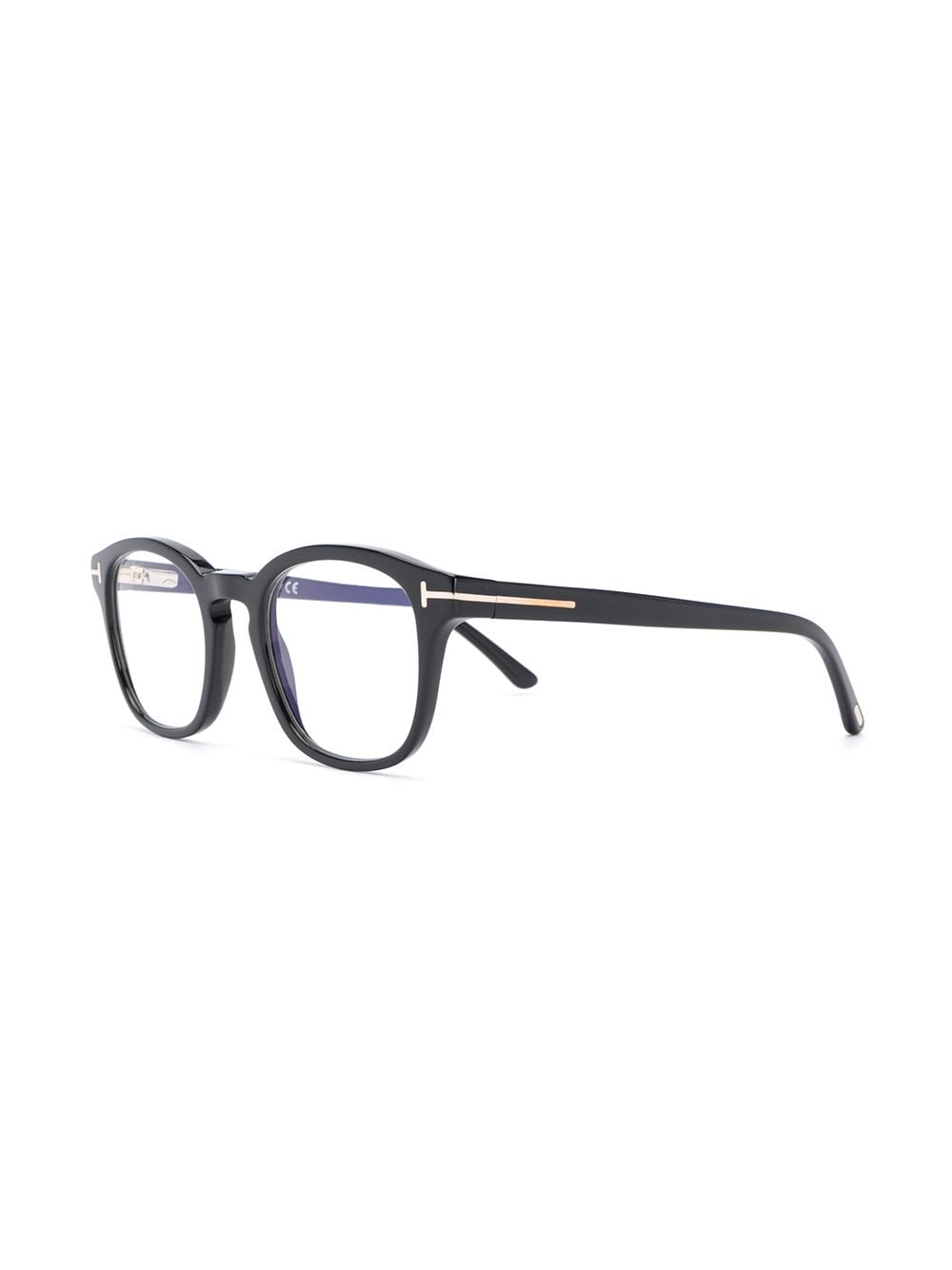 TOM FORD Eyewear Zonnebril met rond montuur - Zwart