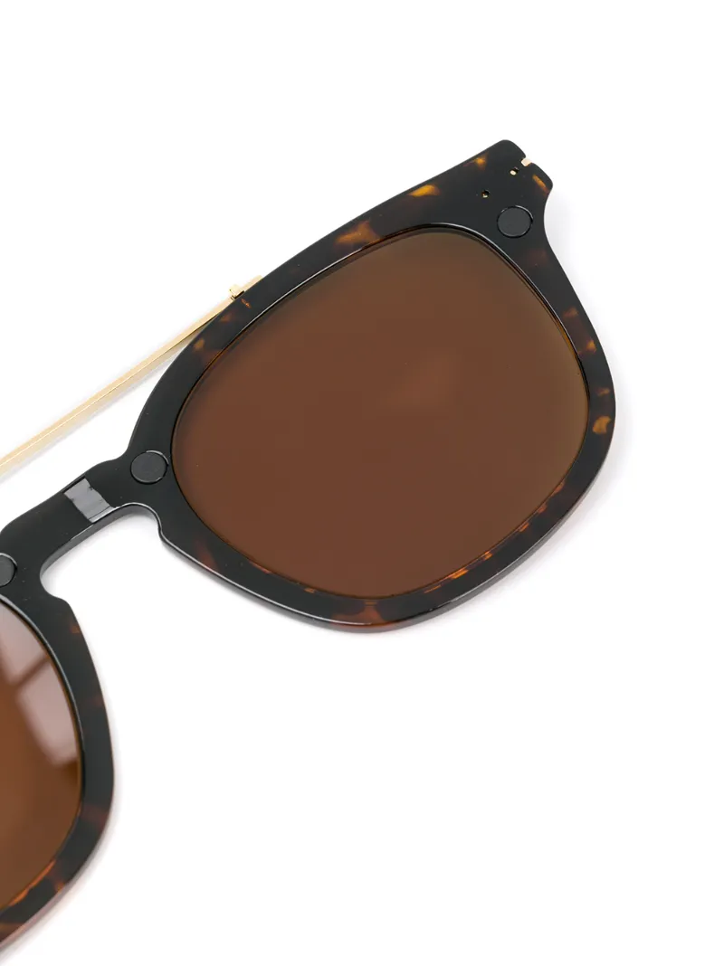 Tom Ford Clip Round Sunglasses In Brown