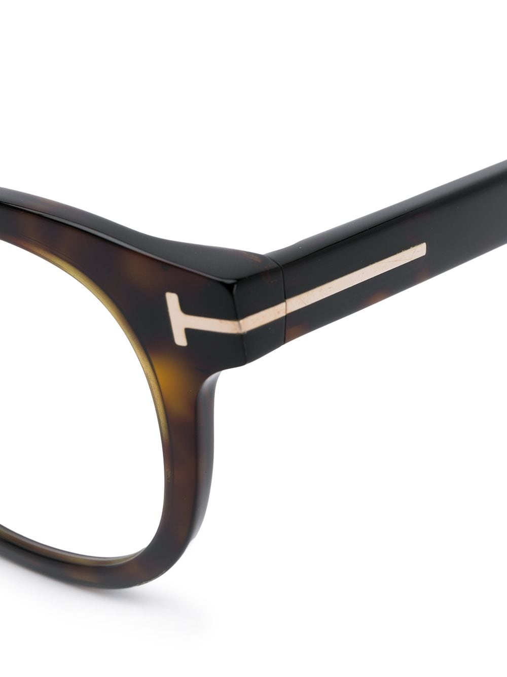 Shop Tom Ford Round Frame Glasses In Brown