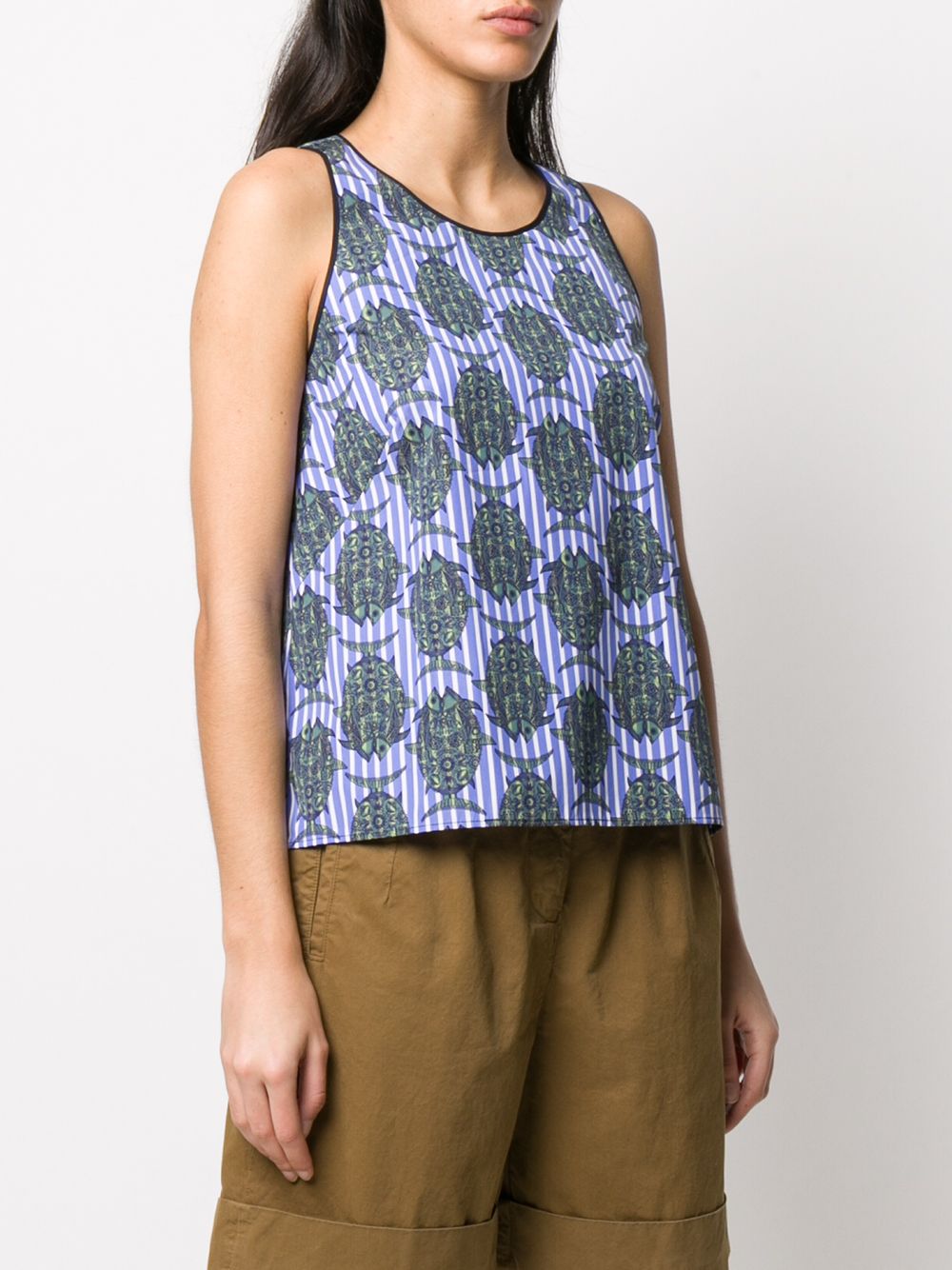 фото Odeeh fish-print sleeveless top