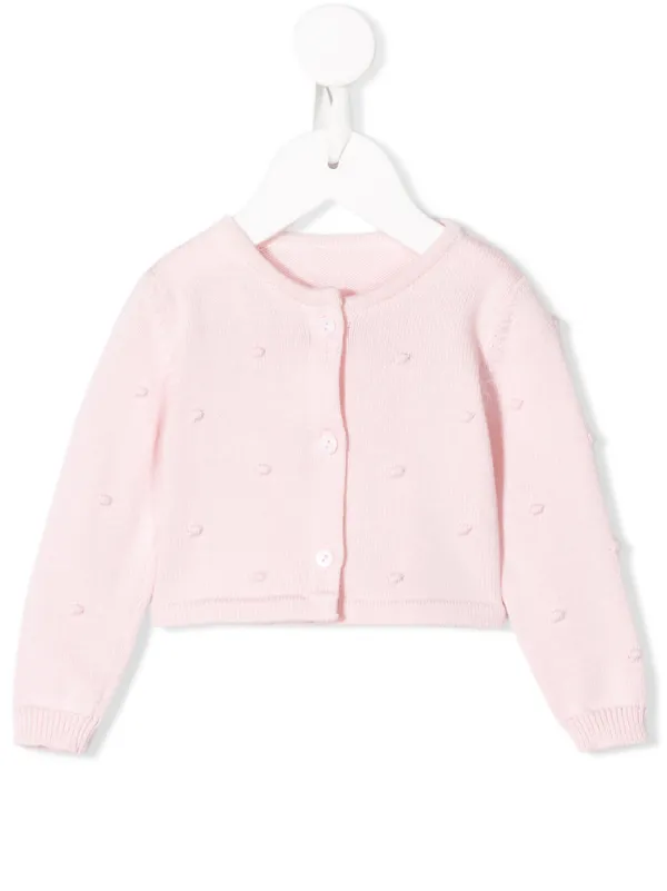 pom pom sleeve cardigan