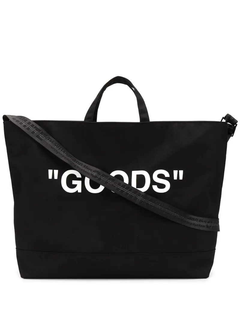 OFF-WHITE large lettering logo print tote