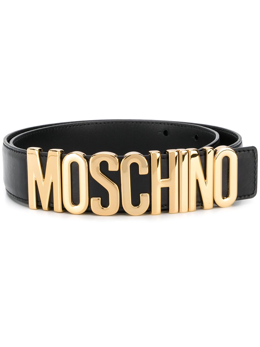 moschino logo plaque belt